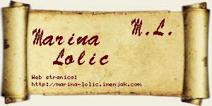 Marina Lolić vizit kartica